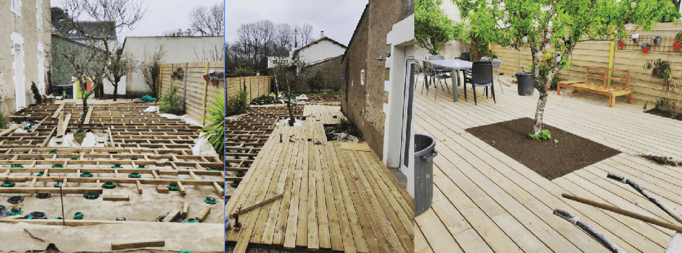 artisan pose de terrasse en pin sur sautron