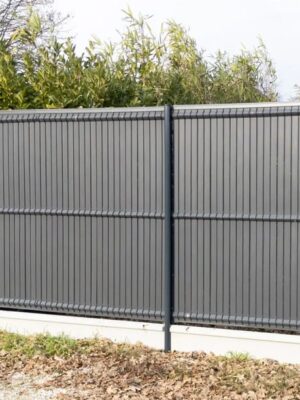 grillage rigide avec occultant gris anthracite